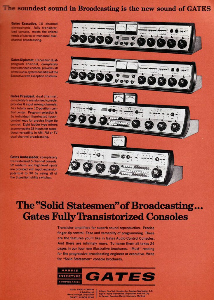 Gates Radio ad for audio consoles
