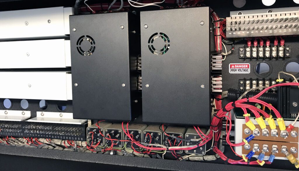 replacement monitor amplifiers installed in the console