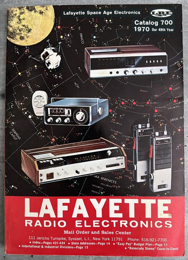 A poster of various electronic devices and radio equipment.