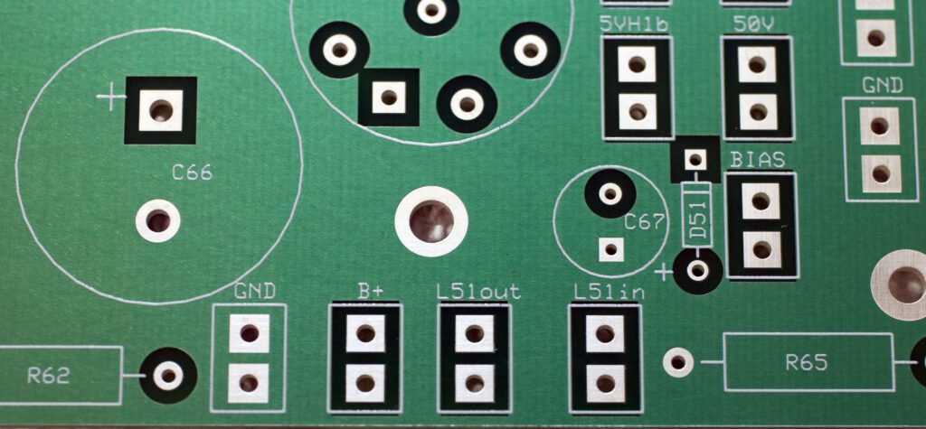 closeup of the power supply PCB