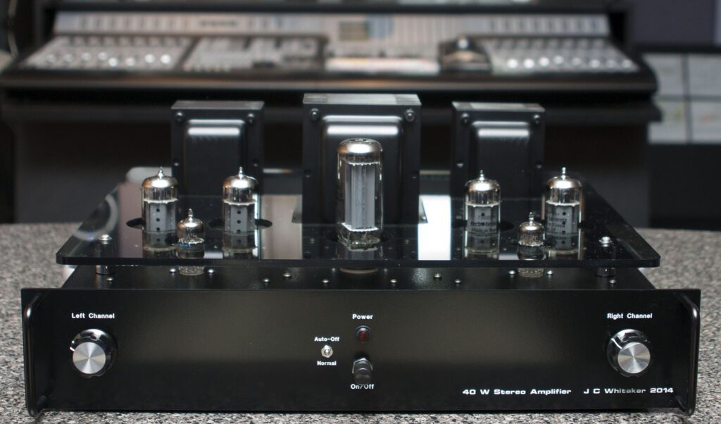 A close up of the front of an amplifier